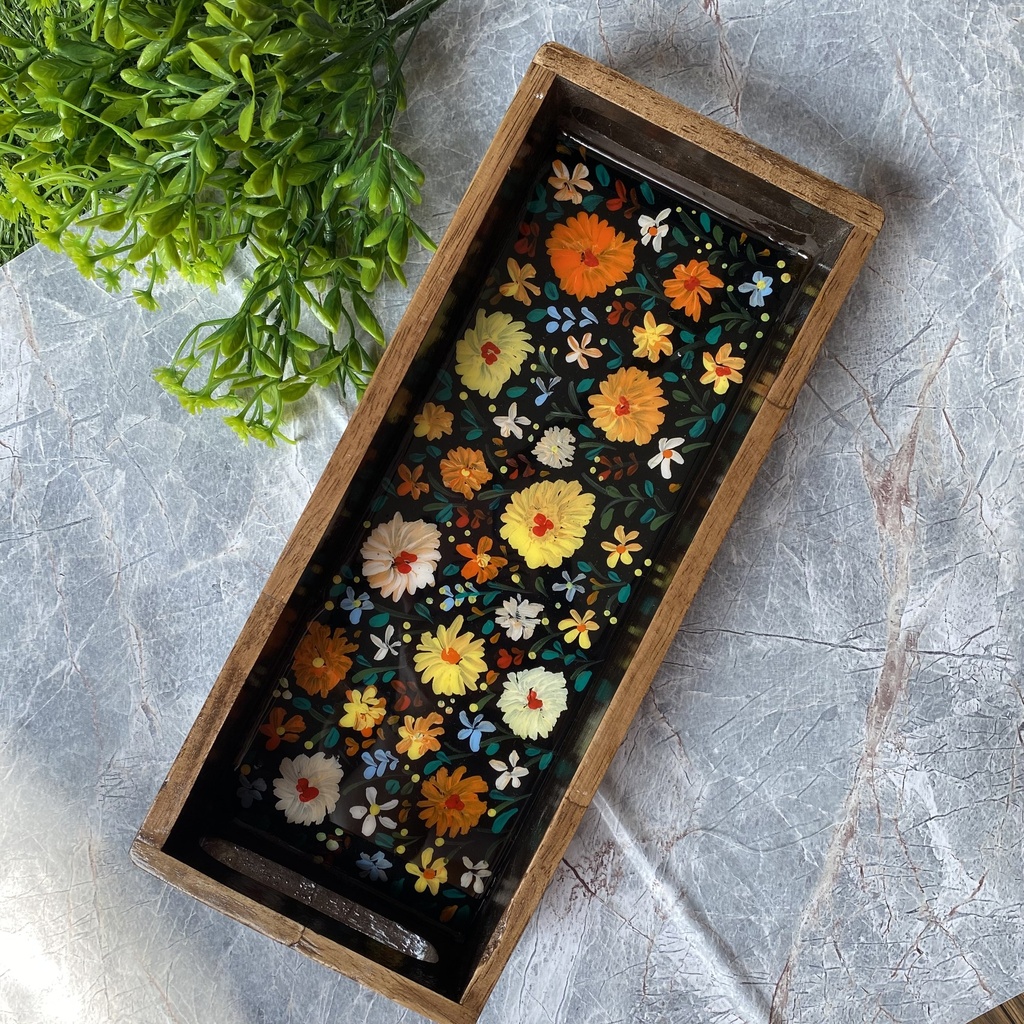 Wooden Floral Tray